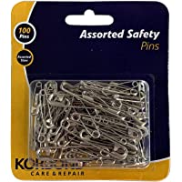 Korbond Juego de 100 imperdibles Surtidos- para Reparar y Sujetar Ropa- Manualidades y Uso en el hogar- 3 tamaños: 51 mm…